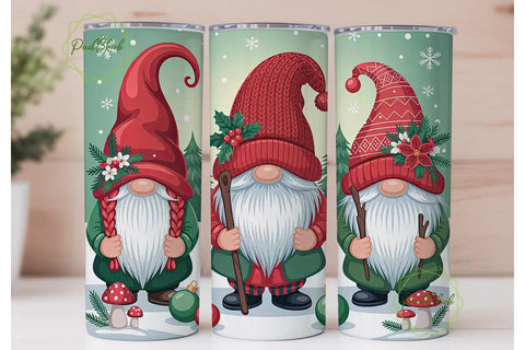 Christmas Gnomes 20oz Tumbler Wrap Sublimation PixelChick 