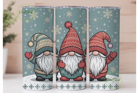Christmas Gnomes 20oz Tumbler Wrap Sublimation PixelChick 