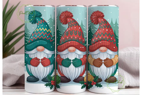 Christmas Gnomes 20oz Tumbler Wrap Sublimation PixelChick 