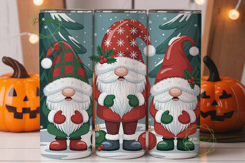 Christmas Gnomes 20oz Tumbler Wrap Sublimation PixelChick 
