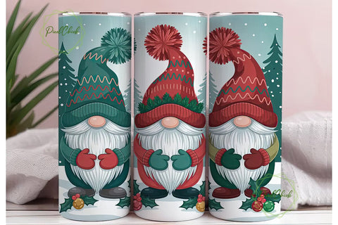 Christmas Gnomes 20oz Tumbler Wrap Sublimation PixelChick 