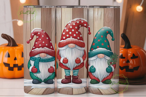 Christmas Gnomes 20oz Tumbler Wrap Sublimation PixelChick 