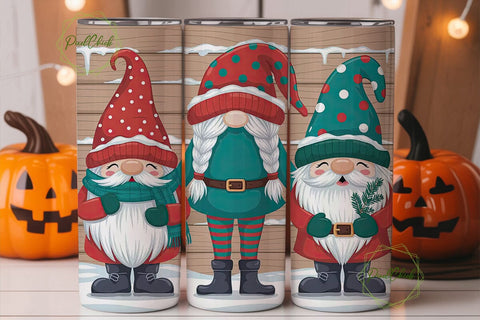 Christmas Gnomes 20oz Tumbler Wrap Sublimation PixelChick 