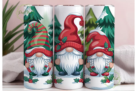 Christmas Gnomes 20oz Tumbler Wrap Sublimation PixelChick 