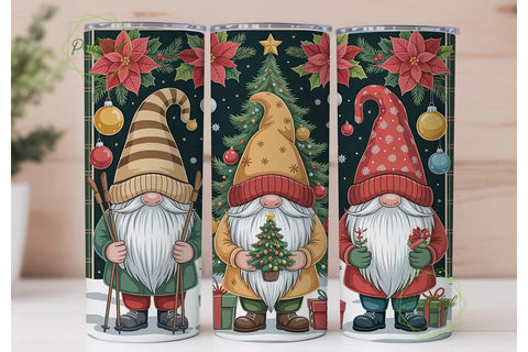 Christmas Gnomes 20oz Tumbler Wrap Sublimation PixelChick 