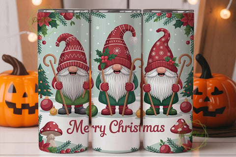 Christmas Gnomes 20oz Tumbler Wrap Sublimation PixelChick 