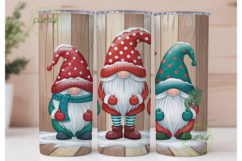 Christmas Gnomes 20oz Tumbler Wrap Sublimation PixelChick 
