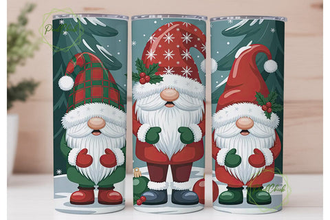 Christmas Gnomes 20oz Tumbler Wrap Sublimation PixelChick 