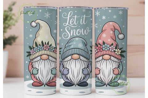 Christmas Gnomes 20oz Tumbler Wrap Sublimation PixelChick 