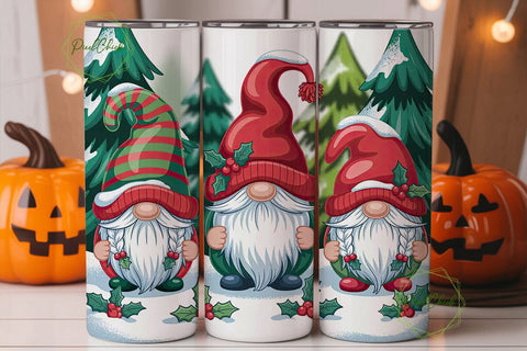 Christmas Gnomes 20oz Tumbler Wrap Sublimation PixelChick 