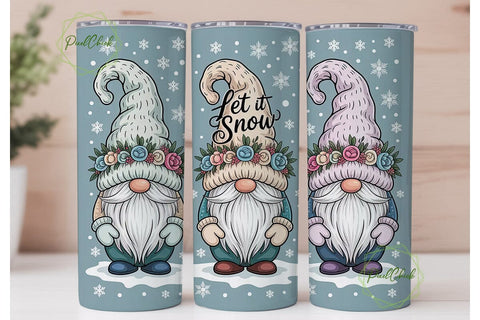 Christmas Gnomes 20oz Tumbler Wrap Sublimation PixelChick 