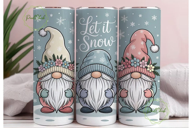 Christmas Gnomes 20oz Tumbler Wrap Sublimation PixelChick 