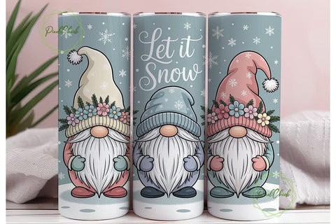 Christmas Gnomes 20oz Tumbler Wrap Sublimation PixelChick 