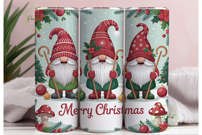 Christmas Gnomes 20oz Tumbler Wrap Sublimation PixelChick 