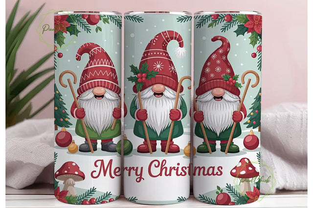 Christmas Gnomes 20oz Tumbler Wrap Sublimation PixelChick 