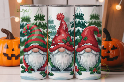Christmas Gnomes 20oz Tumbler Wrap Sublimation PixelChick 