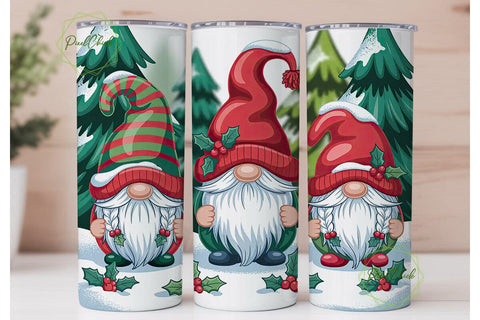 Christmas Gnomes 20oz Tumbler Wrap Sublimation PixelChick 