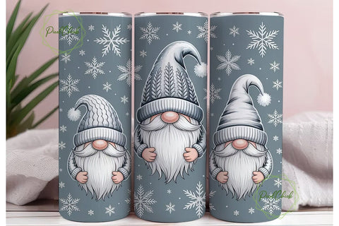 Christmas Gnomes 20oz Tumbler Wrap Sublimation PixelChick 