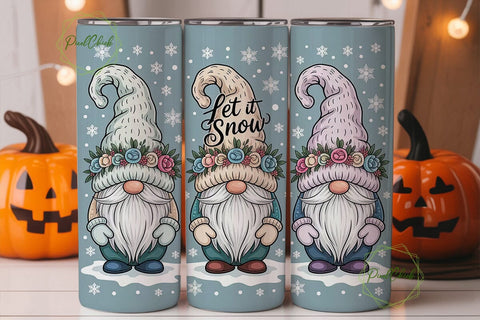 Christmas Gnomes 20oz Tumbler Wrap Sublimation PixelChick 