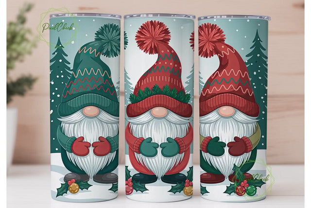 Christmas Gnomes 20oz Tumbler Wrap Sublimation PixelChick 