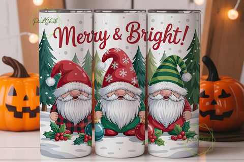 Christmas Gnomes 20oz Tumbler Wrap Sublimation PixelChick 