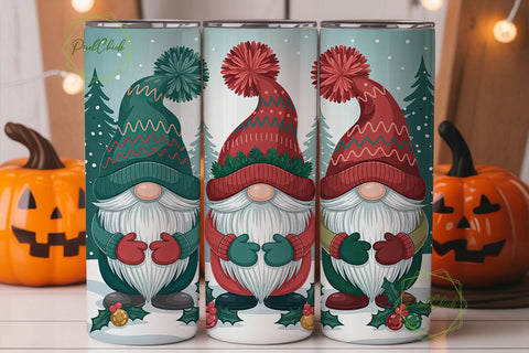 Christmas Gnomes 20oz Tumbler Wrap Sublimation PixelChick 