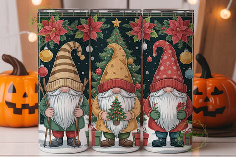 Christmas Gnomes 20oz Tumbler Wrap Sublimation PixelChick 