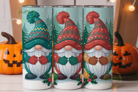 Christmas Gnomes 20oz Tumbler Wrap Sublimation PixelChick 