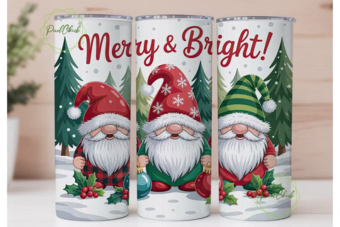 Christmas Gnomes 20oz Tumbler Wrap Sublimation PixelChick 