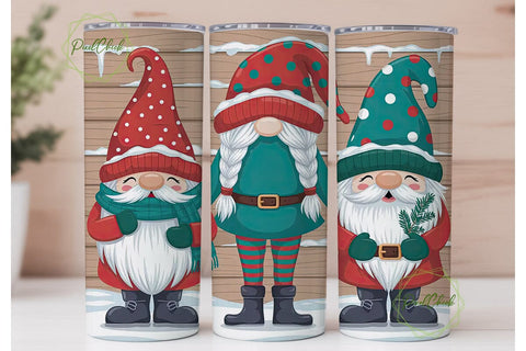 Christmas Gnomes 20oz Tumbler Wrap Sublimation PixelChick 