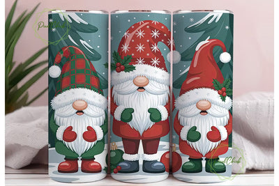 Christmas Gnomes 20oz Tumbler Wrap Sublimation PixelChick 