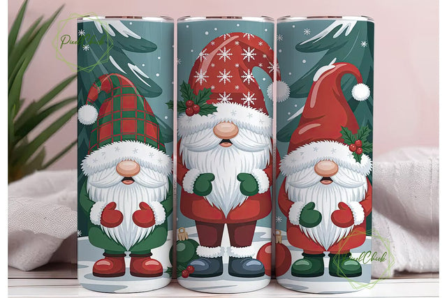 Christmas Gnomes 20oz Tumbler Wrap Sublimation PixelChick 