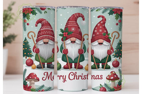 Christmas Gnomes 20oz Tumbler Wrap Sublimation PixelChick 
