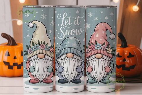 Christmas Gnomes 20oz Tumbler Wrap Sublimation PixelChick 
