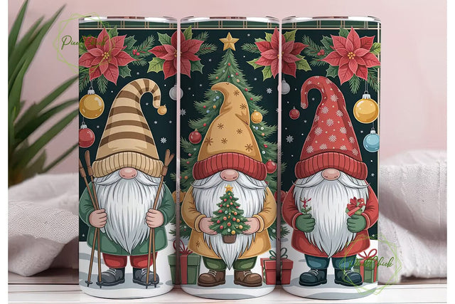 Christmas Gnomes 20oz Tumbler Wrap Sublimation PixelChick 