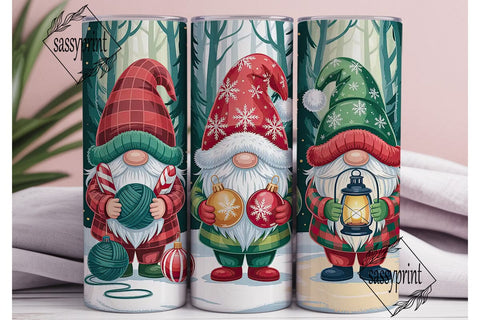 Christmas Gnomes 20oz Tumbler Wrap Sublimation sassyprint 
