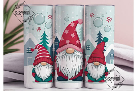 Christmas Gnomes 20oz Tumbler Wrap Sublimation sassyprint 