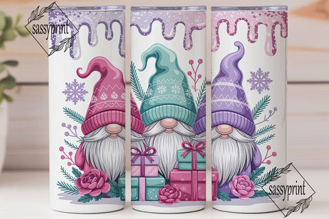 Christmas Gnomes 20oz Tumbler Wrap Sublimation sassyprint 