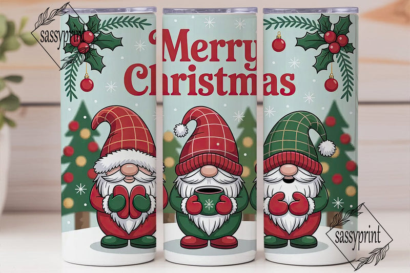 Christmas Gnomes 20oz Tumbler Wrap Sublimation sassyprint 