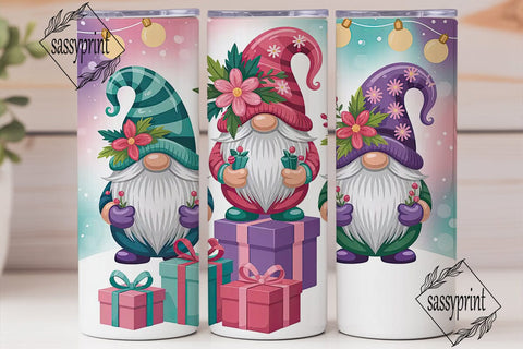 Christmas Gnomes 20oz Tumbler Wrap Sublimation sassyprint 