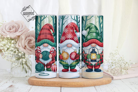 Christmas Gnomes 20oz Tumbler Wrap Sublimation sassyprint 