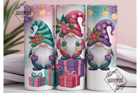 Christmas Gnomes 20oz Tumbler Wrap Sublimation sassyprint 
