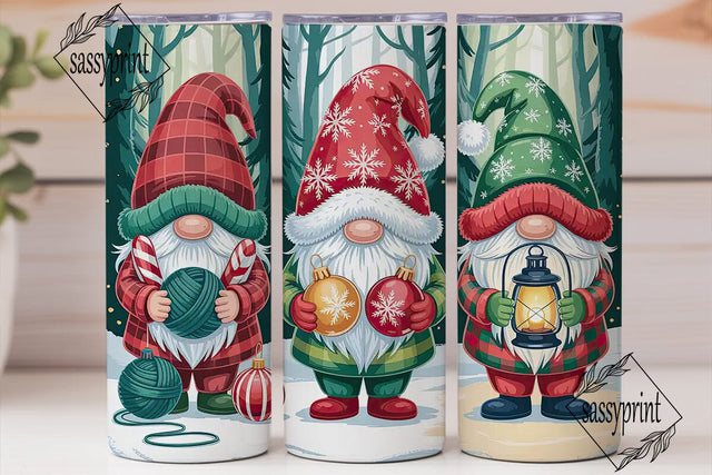 Christmas Gnomes 20oz Tumbler Wrap Sublimation sassyprint 