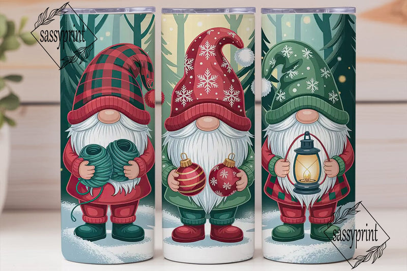 Christmas Gnomes 20oz Tumbler Wrap Sublimation sassyprint 