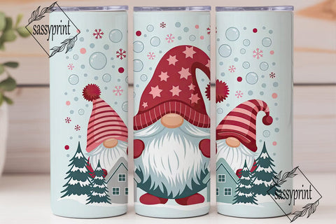 Christmas Gnomes 20oz Tumbler Wrap Sublimation sassyprint 