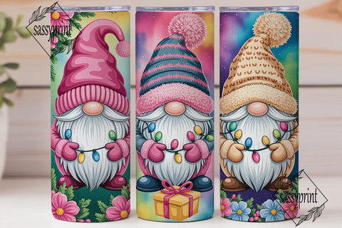 Christmas Gnomes 20oz Tumbler Wrap Sublimation sassyprint 