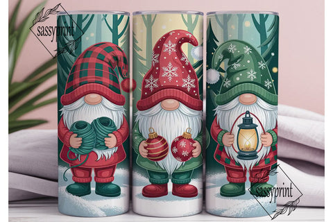 Christmas Gnomes 20oz Tumbler Wrap Sublimation sassyprint 