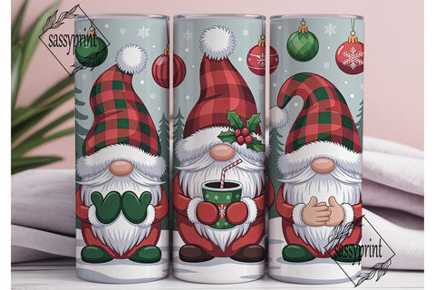 Christmas Gnomes 20oz Tumbler Wrap Sublimation sassyprint 