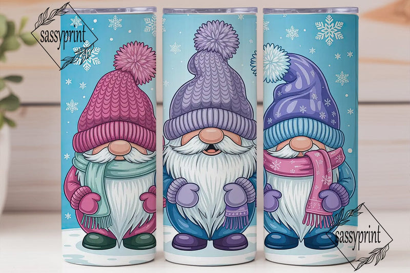 Christmas Gnomes 20oz Tumbler Wrap Sublimation sassyprint 