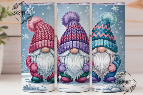 Christmas Gnomes 20oz Tumbler Wrap Sublimation sassyprint 